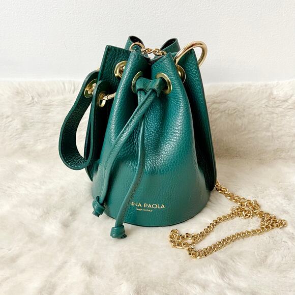 Anna Paola Leather Bucket Bag - Picture 1 of 7